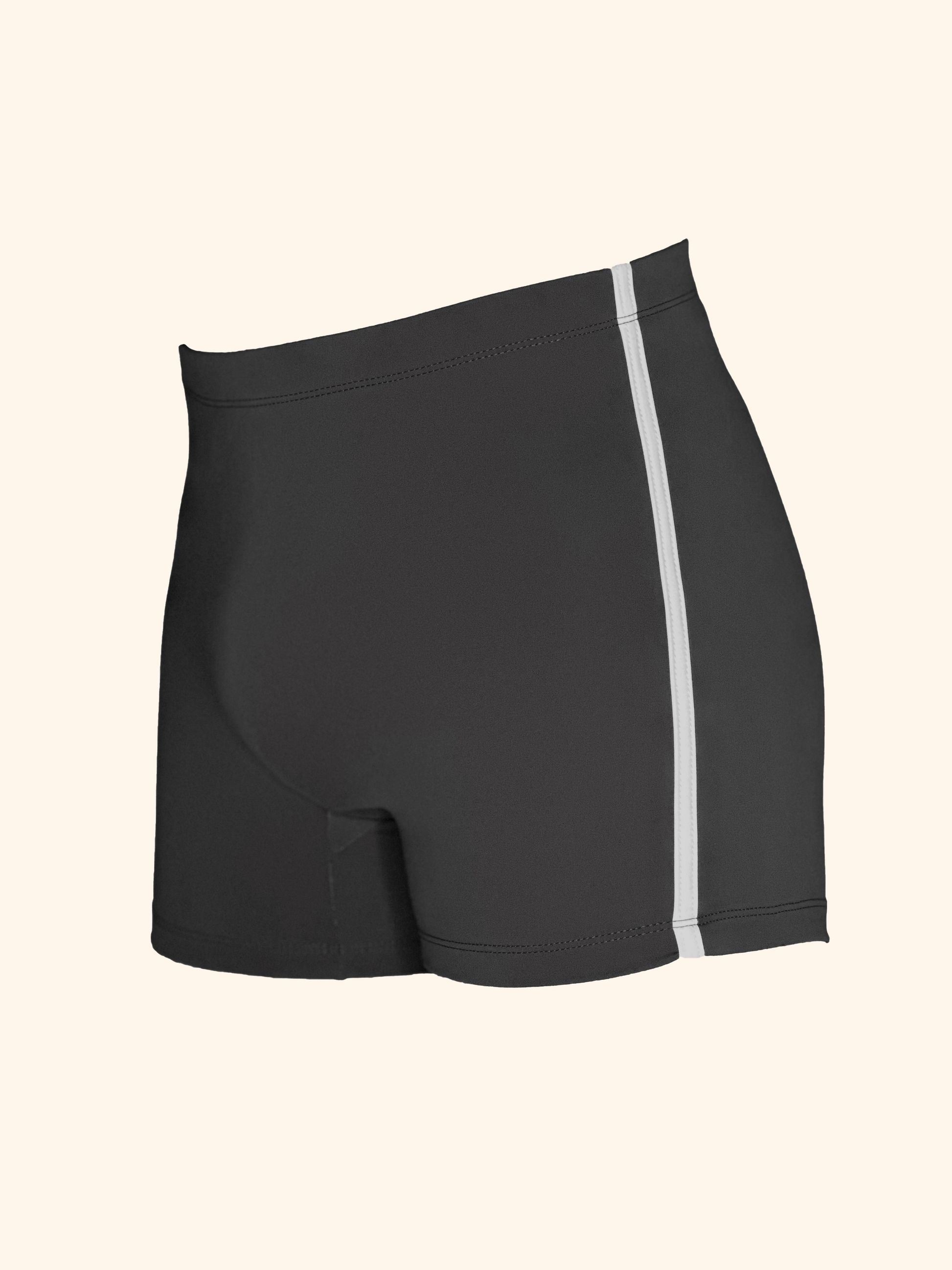  Gents 1/4 GT 1.0 short tights in Black with white piping – mid-thigh performance compression shorts